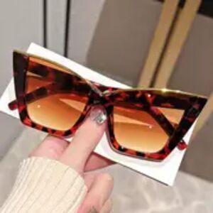 WOMEN LEOPARD VINTAGE CAT EYE SUNGLASSES